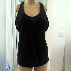 BNWOT LULULEMON SPORT BRA/ TOP BLK SZ 38 BRA TOP PTP 19 PLUS STRETCH SHEER SIDES